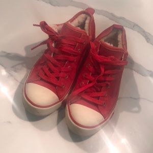 Ugg sneakers red fur lined